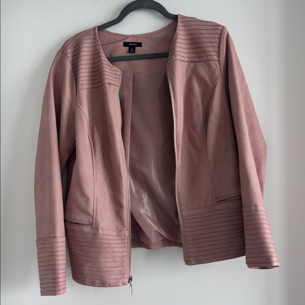 Alfani Size M Blush Pink faux leather Jacket
